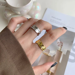 Aetolia Custom Heart Geometric Wave Shape 925 Sterling Silver Ring Irregular Colored Zircon Rings Open Adjustable Ring For Women