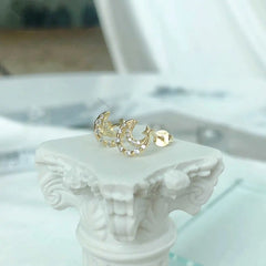 Aetolia 5A 18k hollow moon earring minimalist 925 sterling silver women fashion gold statement stud earrings