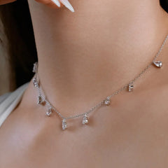 Aetolia Turkish Dainty Cz Zircon Pear Shape Sapphire Emerald Stone Necklace S925 Silver Water Drop Necklaces For Women Jewelry