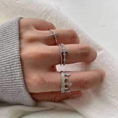 Aetolia In Stock Friendly White AAAAAA Cubic Zirconia Woman's Rings Jewelry Gifts Delicate 925 Sterling Silver Cross Ring