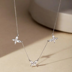Aetolia Wholesale Women Cz Cubic Zirconia 925 Silver Necklace 18K Gold Plated Ladies Jewelry Butterfly Pendant Necklaces For Girl Femme