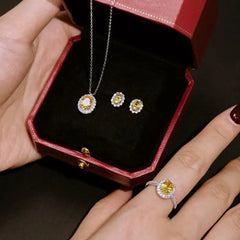 Aetolia Fine Jewellery Famous Brand Oval Shape Cz Ring Designer 925 Sterling Silver Rings Necklace Earrings Jewelry Set For Women