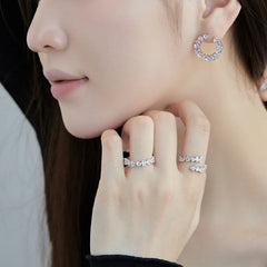 Aetolia Fine Jewelry Iced Out Cubic Zirconia Classic 18K Gold Plated 925 Silver Rings Icy Diamond Irregular Shape Ring For Women