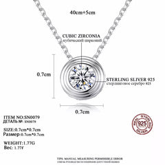 Aetolia 925 Sterling Silver 18K Gold Plated Round Multi Bezel Set Solitaire Pendant Necklace SN0079