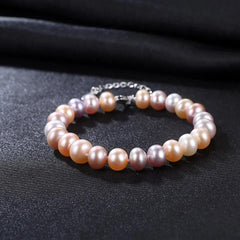 Aetolia 925 Sterling Silver Natural Freshwater Pearl Bracelet Bead Bangle Adjustable Chain Bracelet FB0011