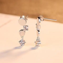 Aetolia 925 Sterling Silver 18K Gold Plated Round Disc Dangle Stud Earrings SE0264