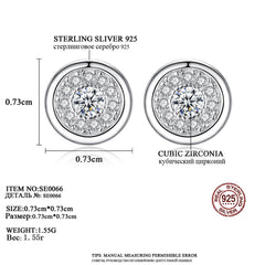 Aetolia 925 Sterling Silver 18K Gold Plated Round Halo Bezel Set Stud Earrings SE0066