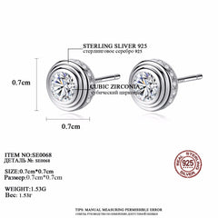 Aetolia 925 Sterling Silver 18K Gold Plated Spiral Round Bezel Set Stud Earrings SE0068