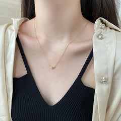 Aetolia Trendy In Stock No Moq 18K Gold Plated 925 Sterling Silver CZ Diamond Heart Shape Pendant Necklace for Women