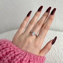 Aetolia Wholesale High Quality Wedding Jewelry Square Ring 925 Sterling Silver Engagement Emerald Cut Diamond Rings For Women