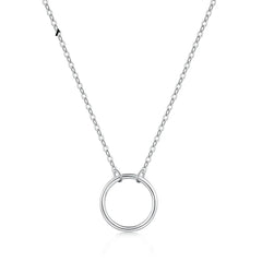 Aetolia Minimalist Girl Jewelry Round Ring Pendant 925 Sterling Silver 18k Gold Plated Snack Necklace