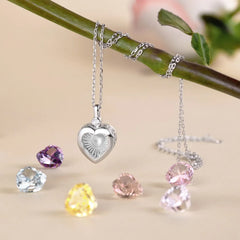Aetolia Mother'S Day Gift Diy Seven-Color Love Ice Flower Cz Zirconium Heart Shape Necklace 925 Silver 18K Necklaces For Women Mom