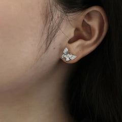 Aetolia New Trendy 18K Gold Plated Stud Earring Jewelry Set Cubic Zirconia Butterfly Pendant S925 Silver Necklaces Rings For Women