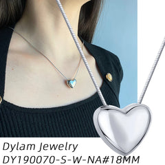 Aetolia Wholesale Personalized Kolye Bijoux Jewelry Argent 925 Sterling Silver Necklace 18K Gold Plated Chain Heart Necklaces For Women