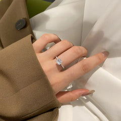 Aetolia 5A Cubic Zirconia Square Diamond Rings Geometric Rings for Women Shiny Dainty Minimalist Plated Jewelry ring for women