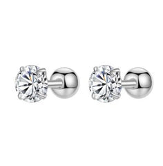 Aetolia Full Size Gold Plated Earrings Tiny Sterling Silver 925 18K Fashion Simple Small Stud Zircon 5A CZ Earrings