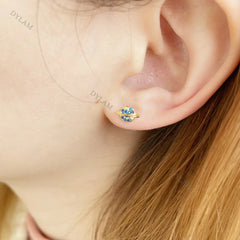 Aetolia New Launched Women Jewelry Enamel S925 Silver Little Cute Moon Star Planet Universe Stud Earrings