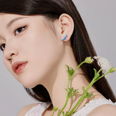 Aetolia S925 Sterling Silver High Quality Blue Opal Jewelry Stud Earring Elegant Jewelry Hypoallergenic Earrings For Women Girl