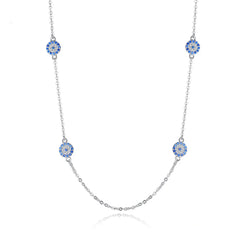 Aetolia high quality Blue 18K Plated Filled Jewelry Sterling Silver Rose Initial For Women Womens Trendy Gold Eye Necklace