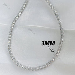 Aetolia wholesale price white gold choker style hip hop cuban diamond link necklace real sterling silver iced out 925 tennis chain