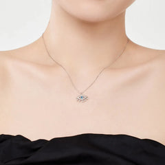 Aetolia Trendy S925 Sterling Silver Chain Jewelry Necklace Cz Cubic Zircon Pendants Blue Devil Eye Pendant Necklaces For Women
