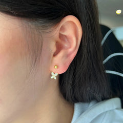 Aetolia fashion silver zircon screwback Kids stud earrings luxury clip on gold plated jewelry popular butterfly earrings