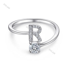 Aetolia Custom Adjustable Finger Fine Jewelry luxury 925 Sterling Silver Engagement Ring Set Letter Initial Wedding Rings Women
