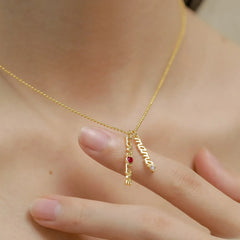 Aetolia New Design For Mother's Day Gift Sterling 925 Silver Gold Plated Love Pendant Red Heart Zircon Necklace