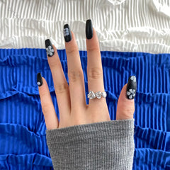 Aetolia Valentine Style Popular Follow Double Heart CZ Shining 5A Stones S925 Sterling Silver Wedding Ring For Women