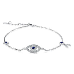Aetolia Cubic Zirconia Blue Devil Eye Bracelet 925 Sterling Silver Jewelry 18K Gold Tennis Diamond Charm Bracelets Women