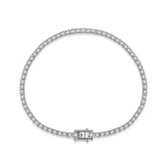 Aetolia 925 Popular Unisex Weeding Series Minimalist Stackable Twinkle Zircons Engraved Box Chain Sterling Silver Bracelets