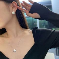 Aetolia 925 Sterling Silver Necklace Rhodium 18K Gold plated Fine Jewelry Women Fashion Texture Shell Pendant Necklaces for women