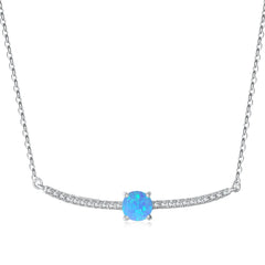 Aetolia Luxury Jewelry Sun Heart Shape 925 Sterling Silver Minimalist Dedicate Heart Chain Necklace With Opal Stone