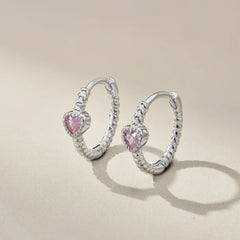 Aetolia Vintage Minimal Jewelry Cz Zirconia Diamond Heart Hoop Pure Bulk Wholesale Twist Sterling Silver Earrings For Women