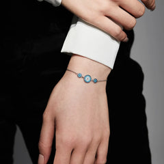 Aetolia Cubic Zirconia Blue Devil Eye Bracelet 925 Sterling Silver Jewelry 18K Gold Tennis Diamond Charm Bracelets Women