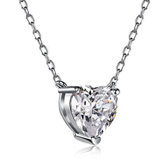 Aetolia Collier Collar Bling Heart Chain Cubic Zirconia Pendant 925 Sterling Silver Women 18K Gold Plated Jewelry Fashion Necklace