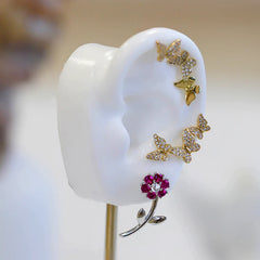 Aetolia Plant Flower Fashion Earrings Trend Jewelry Drop Statement Gold Earrings Set with Card 21524 Earring Women
