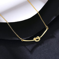 Aetolia 925 Sterling Silver 18K Gold Plated Forever The Knot Pendant Necklace SN20061320