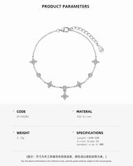 Aetolia S925 Sterling Silver Jewelry 18K Gold Plated Clover Bracelet Gift Delicate Cubic Zirconia Flower Diamond Bracelets Women