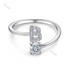 Aetolia Custom Adjustable Finger Fine Jewelry luxury 925 Sterling Silver Engagement Ring Set Letter Initial Wedding Rings Women