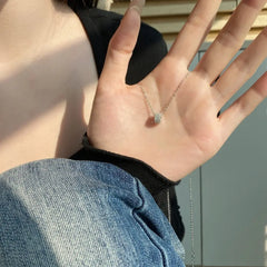 Aetolia Fine Jewelry Sterling Silver Rhodium Plated Clavicular Chain Circle Hallow Out 5A cubic Zirconia Pendant Necklaces for women