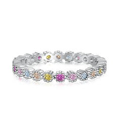 Aetolia Pink Rainbow 925 Sterling Silver Cz Diamond Personality Rings Jewelry Women Engagement Wedding Ring Anniversary Band