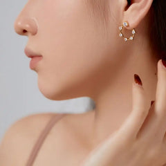 Aetolia Popular Jewelry Trendy 18K Gold Plated Earrings Sterling Silver 925 Hoop Heart Cz Zirconia Stone Stud Earrings Hoop Design