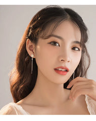 Aetolia Women Fashion Earrings Aetolia Silver Stud gold plated Daisy flower tassel earrings