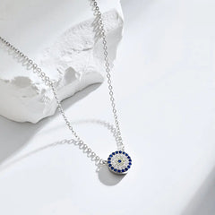 Aetolia Drop Shipping Hot Sale Trendy 925 Silver Jewelry 18K Gold Plated Blue Devil Eyes Necklace Pendant Diamond Necklace For Women