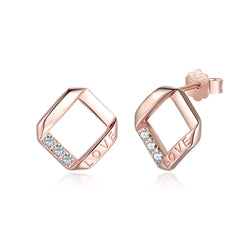 Aetolia Custom S925 Silver Rose Gold Plated Enamel Flower Heart Shape Diamond Dangle Clip On Pearl 5A Cubic Zirconia Stud Earrings Women