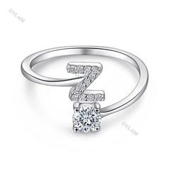 Aetolia Custom Adjustable Finger Fine Jewelry luxury 925 Sterling Silver Engagement Ring Set Letter Initial Wedding Rings Women