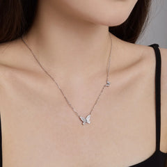 Aetolia Wholesale 18K Gold Plated Necklace Collares De Plata Para Mujer S925 Sterling Silver Zircon Butterfly Pendant Necklaces Women