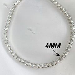 Aetolia wholesale price white gold choker style hip hop cuban diamond link necklace real sterling silver iced out 925 tennis chain