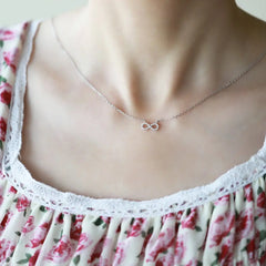 Aetolia Valentine's Day Sweet Girls 8 Knot Intertwine Sterling Silver Polished Sterling Silver Eight Infinity Necklace